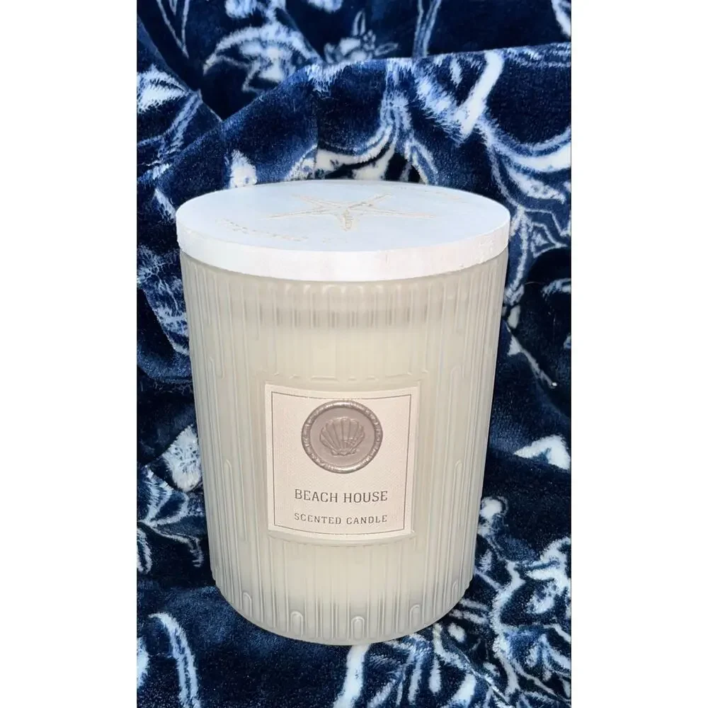NEW! Le Chandelle Candles Beach House Wooden Lid Scented Candle 18oz